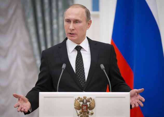 Vlagyimir Putyin sajtótájékoztatója Moszkvában (Fotó: Beta)