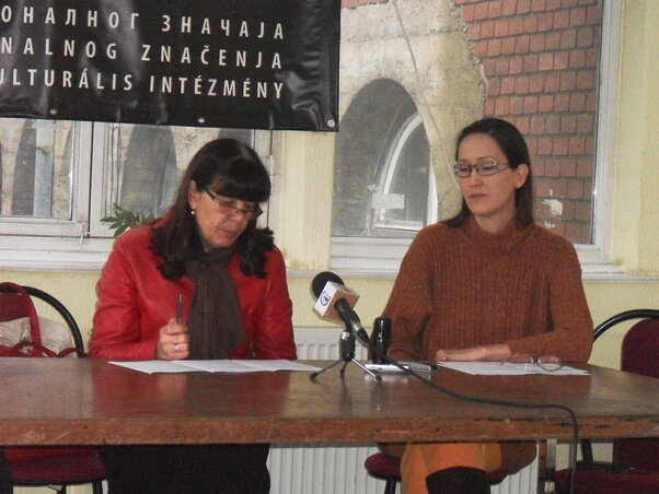 Ljubica Ristovski és Brestyánszki Boros Rozália a sajtótájékoztatón