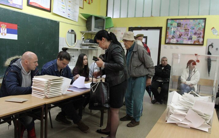 Szerdán 15 szavazóhelyen ismételték meg a választásokat (Fotó: Beta/Saša Đorđević)