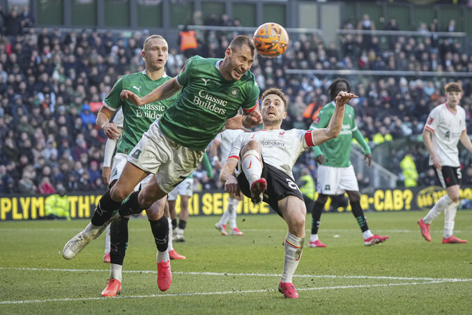 A Plymouth önfeláldozó védelmével nem tudott mit kezdeni a
Liverpool (Fotó: Beta/AP)