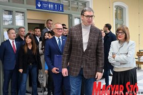 Aleksandar Vučić a szabadkai vasútállomáson