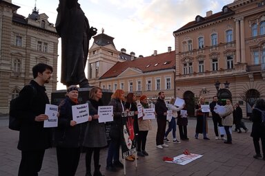 A közelmúltban is tiltakozott a csoport (Szeli Balázs felvétele)