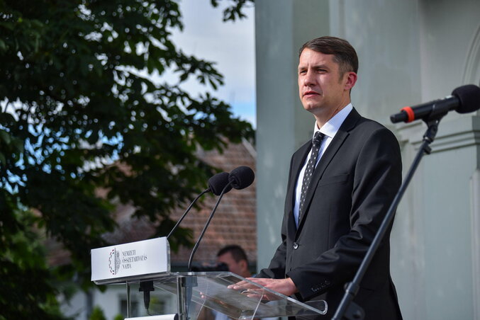 Dr. Pásztor Bálint, a VMSZ elnöke tartott ünnepi beszédet (Molnár Edvárd felvétele)