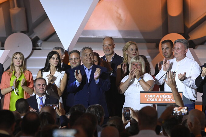 A Fidesz–KDNP eredményvárója  (Fotó: MTI)