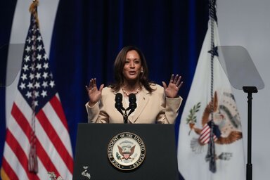 A Demokrata Párt prominensei felsorakoztak Kamala Harris mögött (Fotó: AP via Beta)