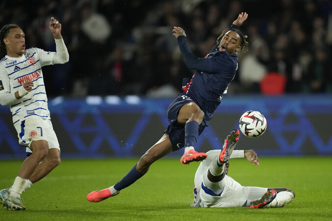 Bradley Barcola szerezte a PSG harmadik gólját (Fotó: Beta/AP)