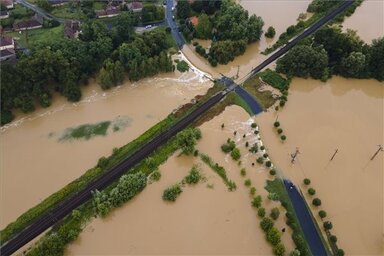 Zala megyében sok kárt okozott szombaton az erős csapadék (Fotó: MTI)