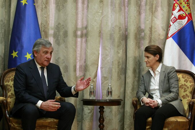 Ana Brnabić és Antonio Tajani az EU bővítéséről tárgyalt (Fotó: Beta)