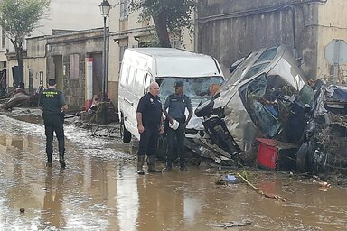 A legnagyobb károk a Palma de Mallorcától 60 kilométerre keletre fekvő Sant Llorenc des Cardassarban keletkeztek (fotó: AP/Beta)