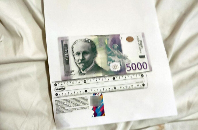 A hamisított bankjegyek (A szerb belügyminisztérium felévtele)