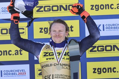 Henrik Kristoffersen győzelmére senki nem számított (Fotó: Beta/AP)