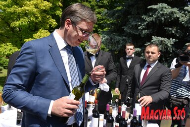 Az új államfő maga is szívesen degusztálta a hazai borpincék remekeit (Ótos András felvétele)