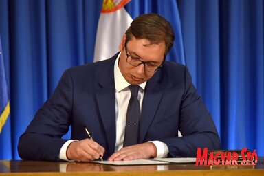 Aleksandar Vučić: A koszovói kérdést csupán a szerbiai politikai színtér szereplői közötti párbeszéddel lehet megoldani (Ótos András felvétele)