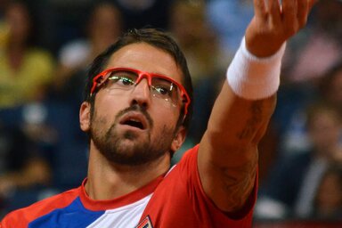 Janko Tipsarević attól a 17 éves orosz játékostól kapott ki, akit Györe László Wimbledonban három játszmában győzött le (Fotó: Ótos András)