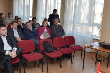 Dr. Losoncz Alpár egyetemi tanár Hogyan lesz egy kisebbségi forradalmár címen tartott előadást (Fotó: Ótos András)