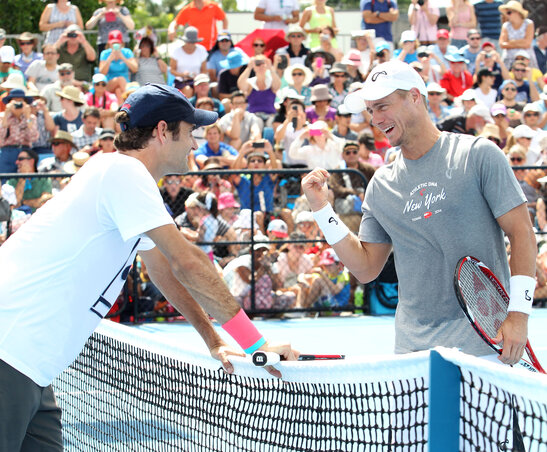 Federer és Hewitt edzésére is sokan kíváncsiak voltak Brisbane-ben (Fotó: Beta/AP)