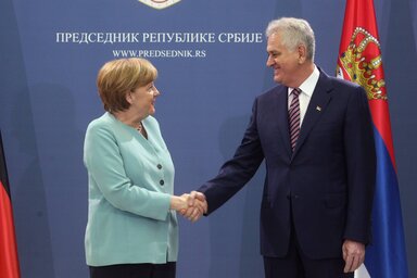 Angela Merkel Tomislav Nikolićtyal (Fotó: Beta)