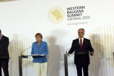 Aleksandar Vučić, Angela Merkel, Werner Faymann és Federica Mogherini (Fotó: Beta/HINA)