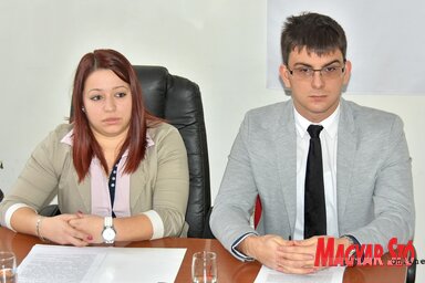 Máté Mónika és Sztantity Szebasztián a sajtóértekezleten (Gergely Árpád felvétele)