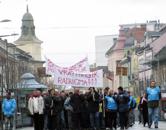 Hiába sztrájkoltak és tüntettek a GIK Banat dolgozói (Fotó: Kecskés István)