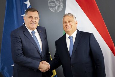 Milorad Dodik és Orbán Viktor (Fotó: MTI/Miniszterelnöki Sajtóiroda)