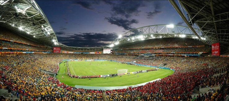 A döntő leendő helyszínéül szolgáló, bő nyolcvanezres befogadóképességű Ausztrália Stadion