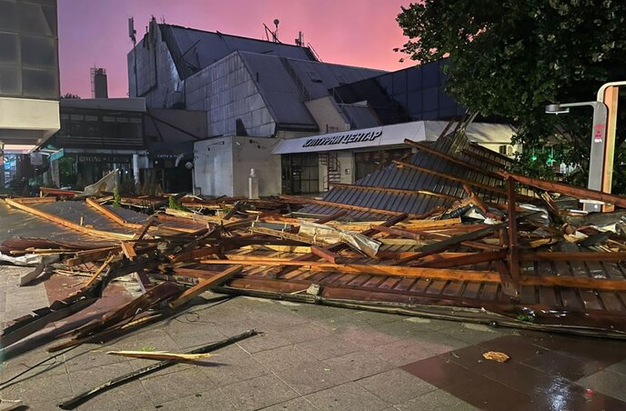 Ruma központja a vihar után (Fotó: Sremske novine)