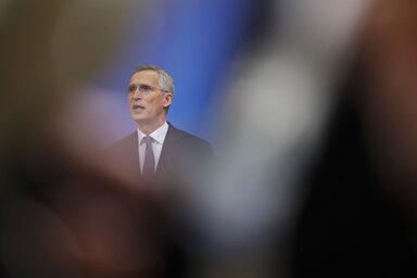 Jens Stoltenberg (Fotó: AP/Olivier Matthys)