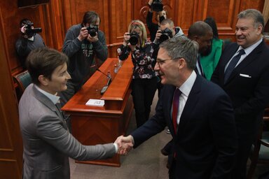 Ana Brnabić is fogadta Derek Chollet amerikai diplomatát, akivel a koszovói kérdésről tárgyalt (Fotó: Beta)