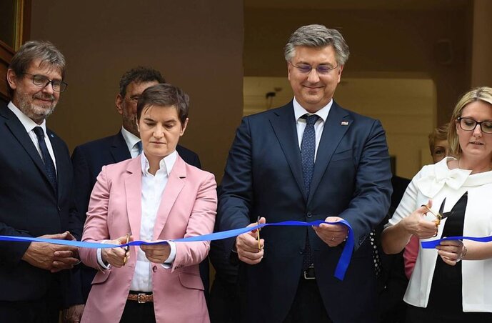 Andrej Plenković és  Ana Brnabić megnyitja a szabadkai Horvát Házat (Fotó: Beta)