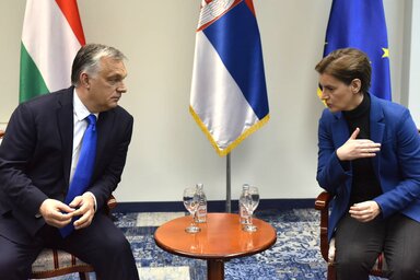 Orbán Viktor magyar miniszterelnök és Ana Brnabić szerb kormányfő (Ótos András felvétele)