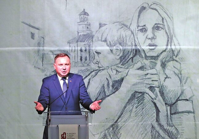 Andrzej Duda a wieluni megemlékezésen (Fotó:Beta/AP)