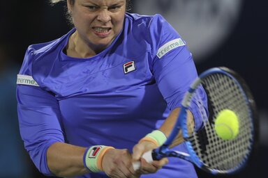 Kim Clijsters kicsit korosabb lett, eléggé nagydarab, de nem sokat felejtett el a tenisztudásából (Fotó: Beta/AP)