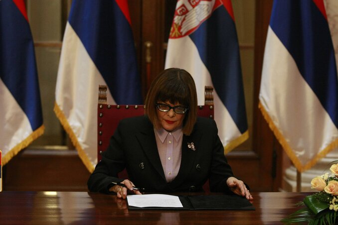 Maja Gojković, a szerb parlament elnöke is kiírta a helyi önkormányzati választásokat április 26-ára (Fotó: Beta)
